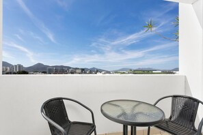 From the balcony in the studio, take in gorgeous views across the mountains and city. This is a peaceful spot to enjoy your morning coffee.