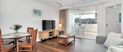 In the evenings, relax on the lounge, while catching up on your favourite TV. The sofa bed can be arranged upon request.