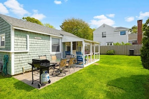 Enjoy the gas BBQ grill and dedicated outdoor space