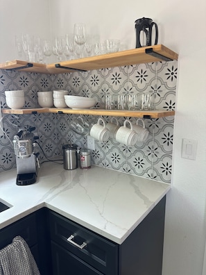Stylish and well equipped kitchen.