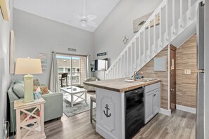 Open living & kitchen area...