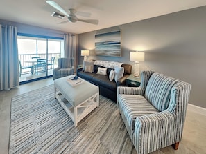 Living Room with Private Beachfront Balcony Access