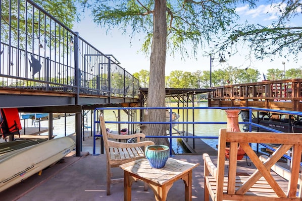 Kick back & relax by the water with coffee or an evening cocktail