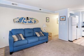 Living area with sofa sleeper, and Smart TV 
