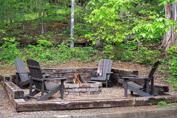 Bear Play 23's crackling firepit