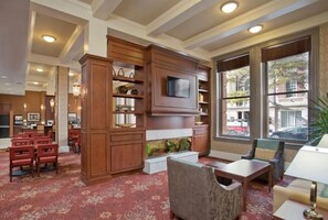 Lobby lounge with shared library