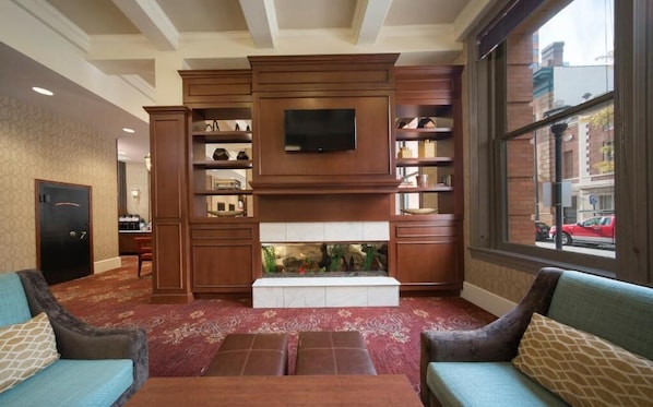 Lobby lounge with shared library