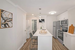 Kitchen with the TV above the island