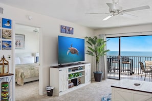 Enjoy a movie on the flat screen