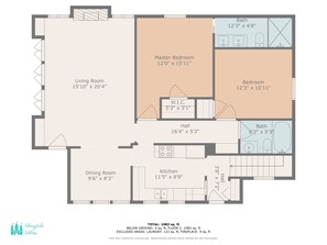 Main level floor plan. Basement laundry.