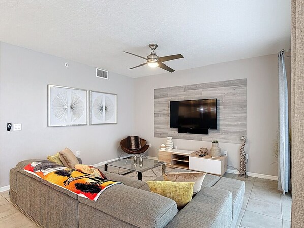 Our spacious and cozy living area - perfect spot to relax after a long day
