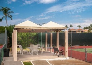 Serve up fun on the tennis courts, then cool off under the shaded cabana with cold drinks and conversation.