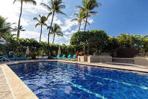 Lounge beneath swaying palms and take a refreshing dip in the sparkling resort style pool.