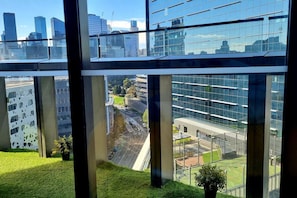 Private Balcony with surround views of city and water.