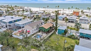The FMB home for rent is shown above, see the green house with copper roof