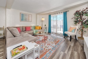 Spacious living area with comfortable sectional