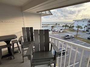 Beautiful Beach Views from Balcony | Polywood Patio Chairs