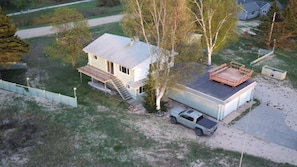 overhead of house- showing rooftop deck 