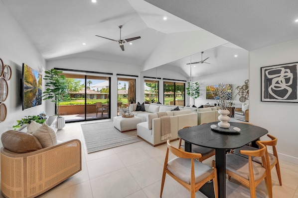 Open Living & Dining Room with Golf Course Views!