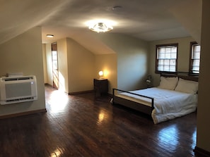 Bedroom with Queen Bed, temperature control mini- split for custom AC/heat