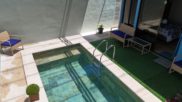 Private Pool in the backyard (max depth 1,3 m)