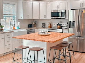 Gourmet kitchen.