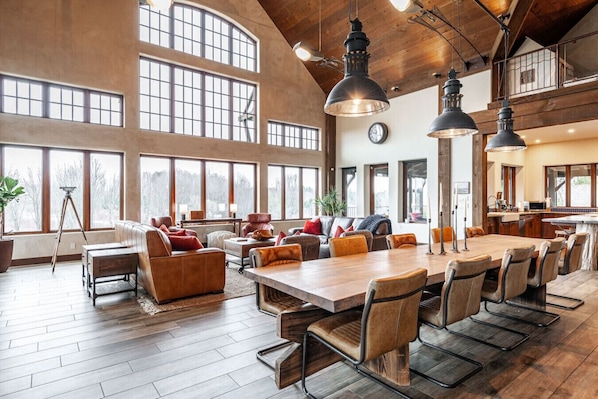 Gather around a hand-built table for dinners, workshops, or celebrations. Elmwood is built for connection and comfort.