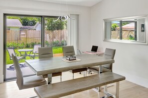 Spacious dining area perfect for shared meals.