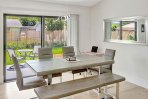 Spacious dining area perfect for shared meals.