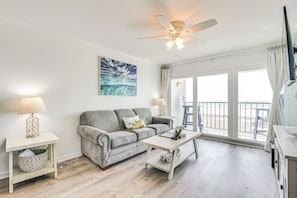 Living Room | Queen Sleeper Sofa | Smart TV | Electric Fireplace