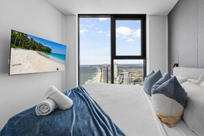 Master bedroom also features a 55 inch smart TV, Netflix and chill enabled