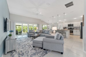 Open Concept: Dining, Kitchen and Living Room