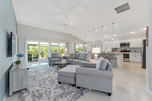Open Concept: Dining, Kitchen and Living Room