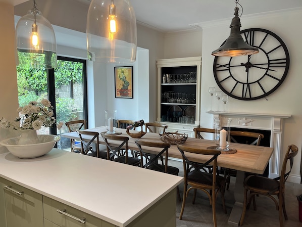 kitchen and dining area