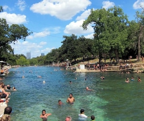 walk to barton spring swim