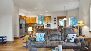 View into kitchen from living room