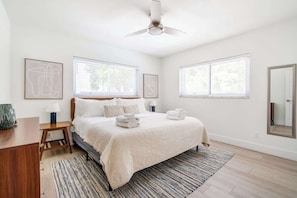 Primary bedroom with king size bed