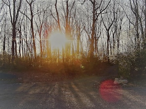 View of sunset from the deck of the Wood Shed!