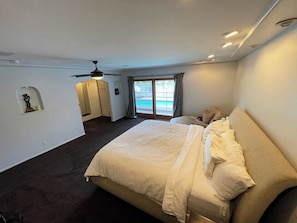 Main bedroom with attached bathroom including the biggest shower ever!