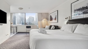 Enjoy stunning city views right from the comfort of your bed.