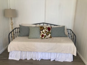 SECOND FLOOR: Memory foam twin daybed with trundle.