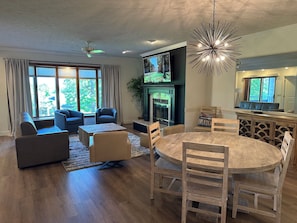 Dining area with seating for six