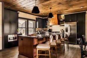 A fully stocked kitchen with everything you could need to make meals!