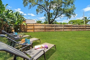 By early fall, the area where the chairs are now will be transformed into a stunning, expansive pool.