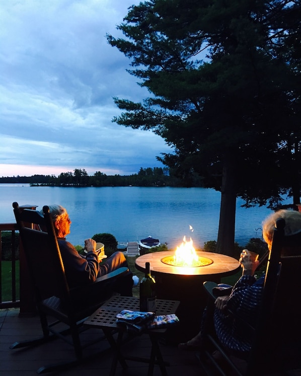 Whether starting your day or winding down, the deck with a firepit offers a peaceful retreat to relax and enjoy the lake views.