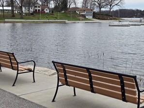 Five minute walk and you can come and have your morning coffee by the lake