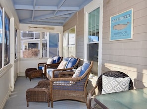 Screened porch facing out.