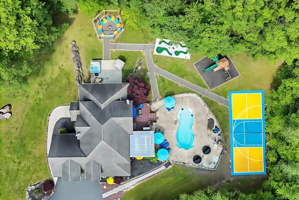 Wooded Retreat is more than just a place to stay – it’s a destination. Experience the majesty of the Poconos Mountains in this beautiful home packed with top-tier amenities inside & out surrounded by tall trees on a 5-acre very private lot.