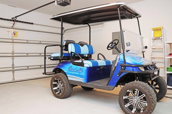 Golf Cart in Enclosed Garage