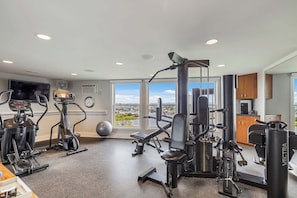 The most amazing private gym! TV, music and water filtration to make the perfect workout. *The gym is an add-on amenity*